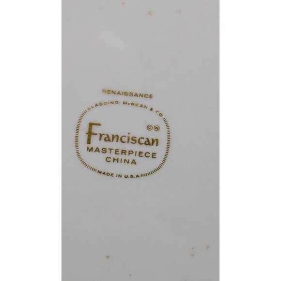 Franciscan Masterpiece China Renaissance Pattern Dinner Plate Gray Gold Trim USA - Picture 12 of 13